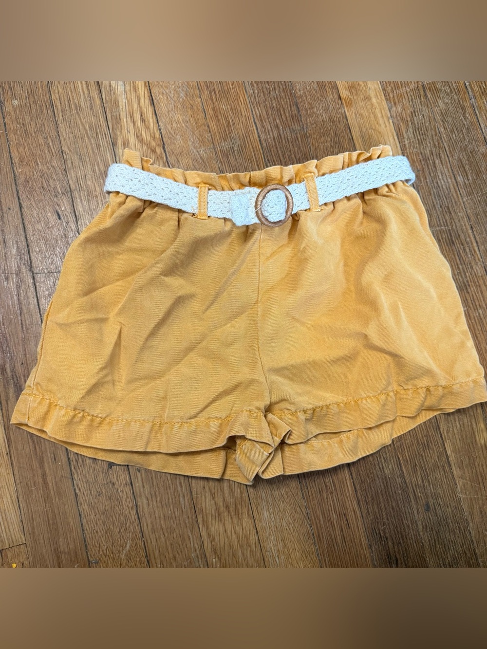 Zara Baby Ruffle Hem Shorts with Braided Belt - Size 18-24 Months